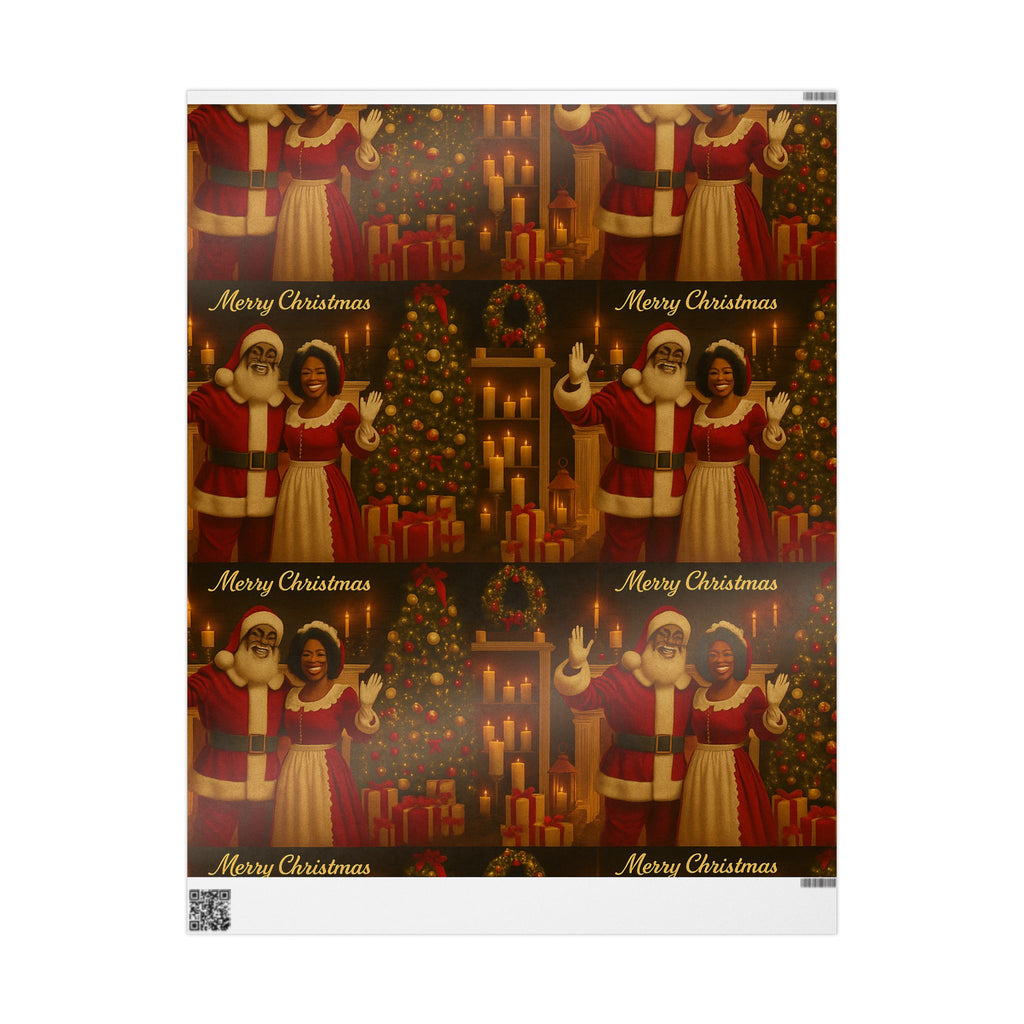 Vintage Santa & Mrs. Claus Merry Christmas Wrapping Paper