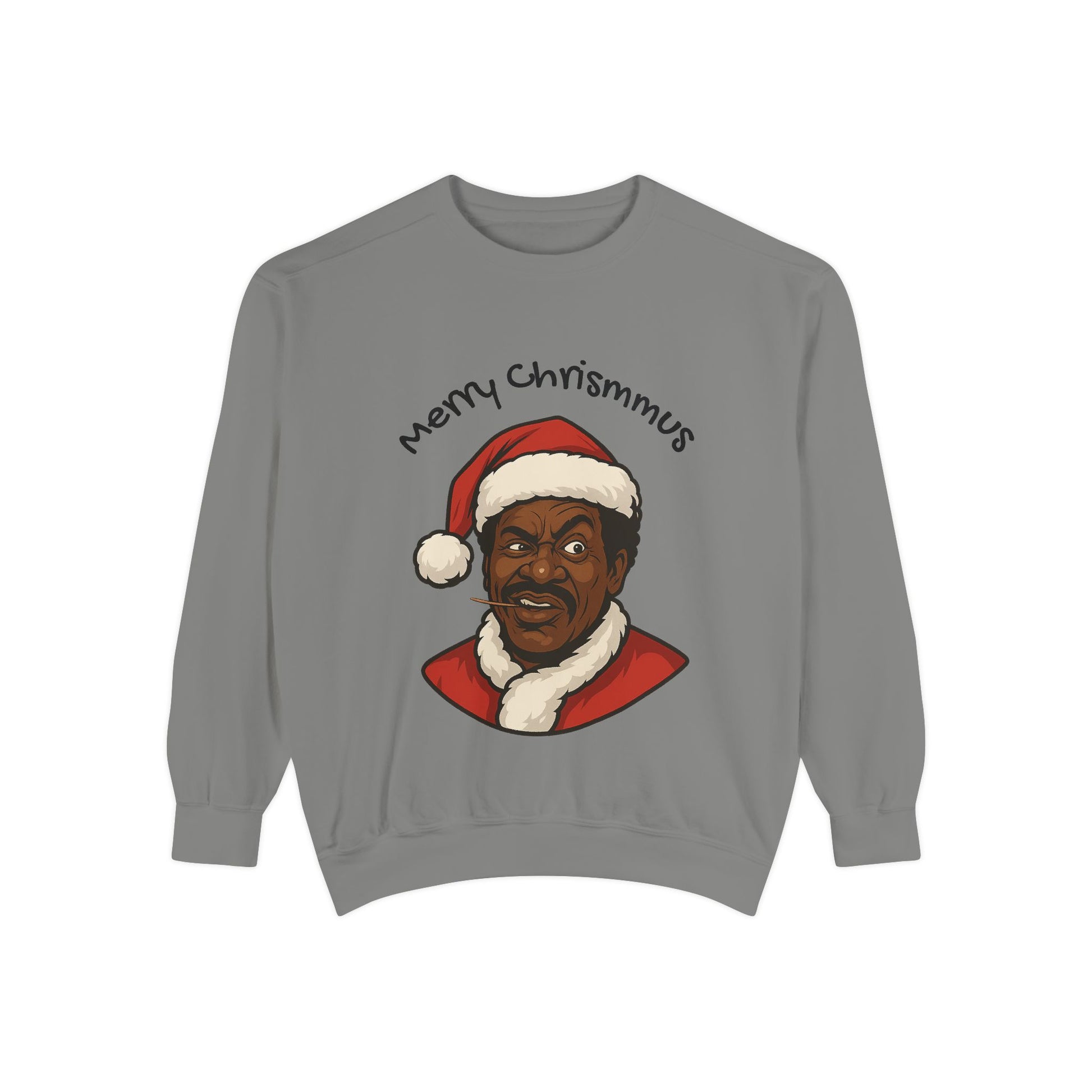 'Merry Christmus' Santa Portrait Holiday Crewneck