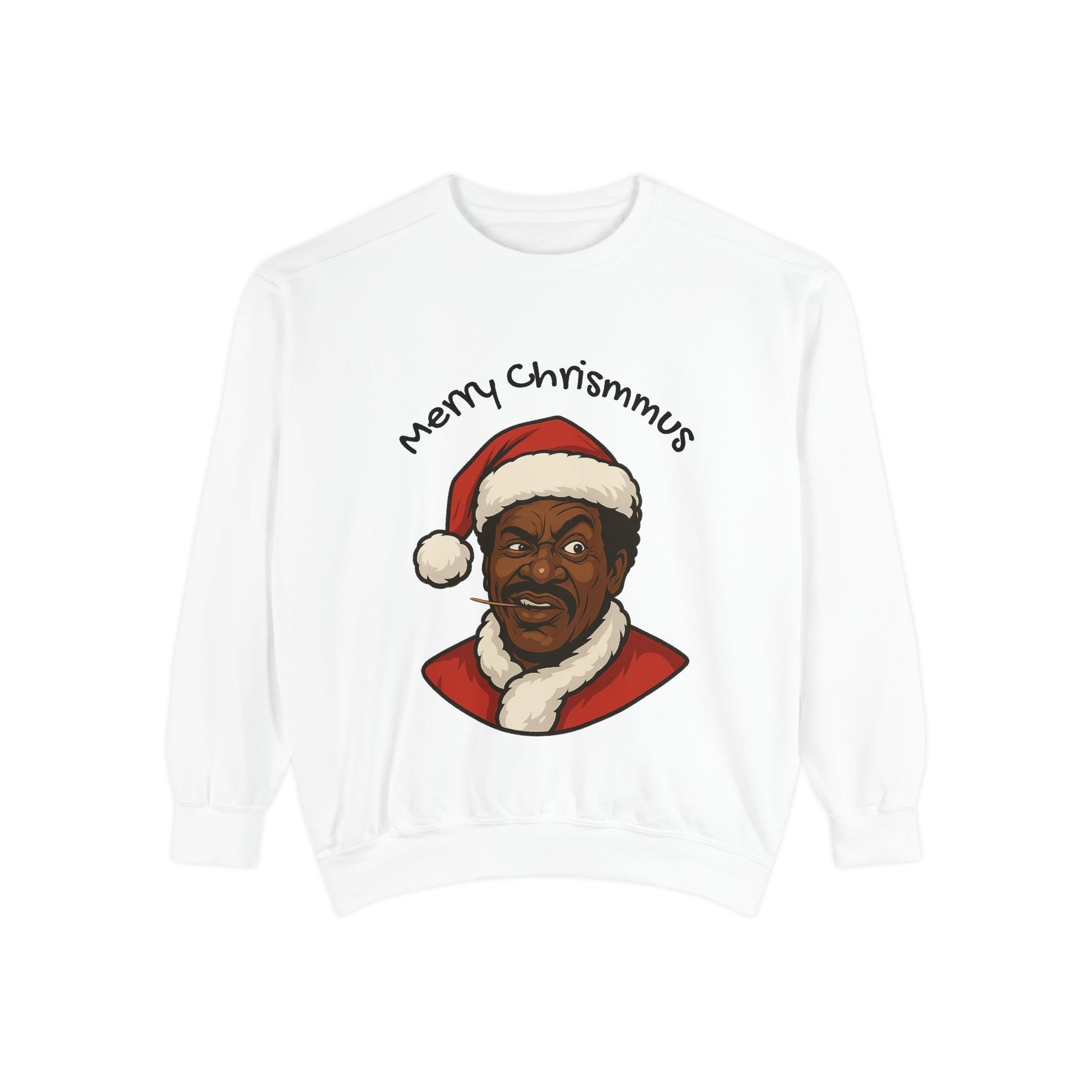 'Merry Christmus' Santa Portrait Holiday Crewneck