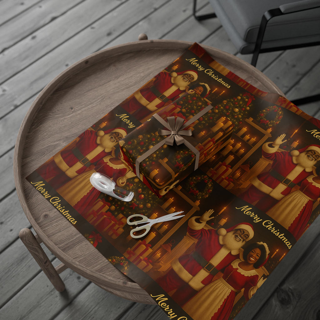 Vintage Santa & Mrs. Claus Merry Christmas Wrapping Paper