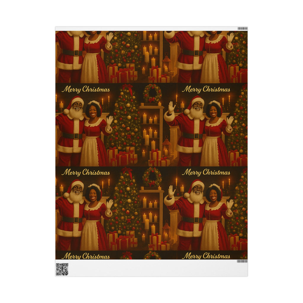 Vintage Santa & Mrs. Claus Merry Christmas Wrapping Paper