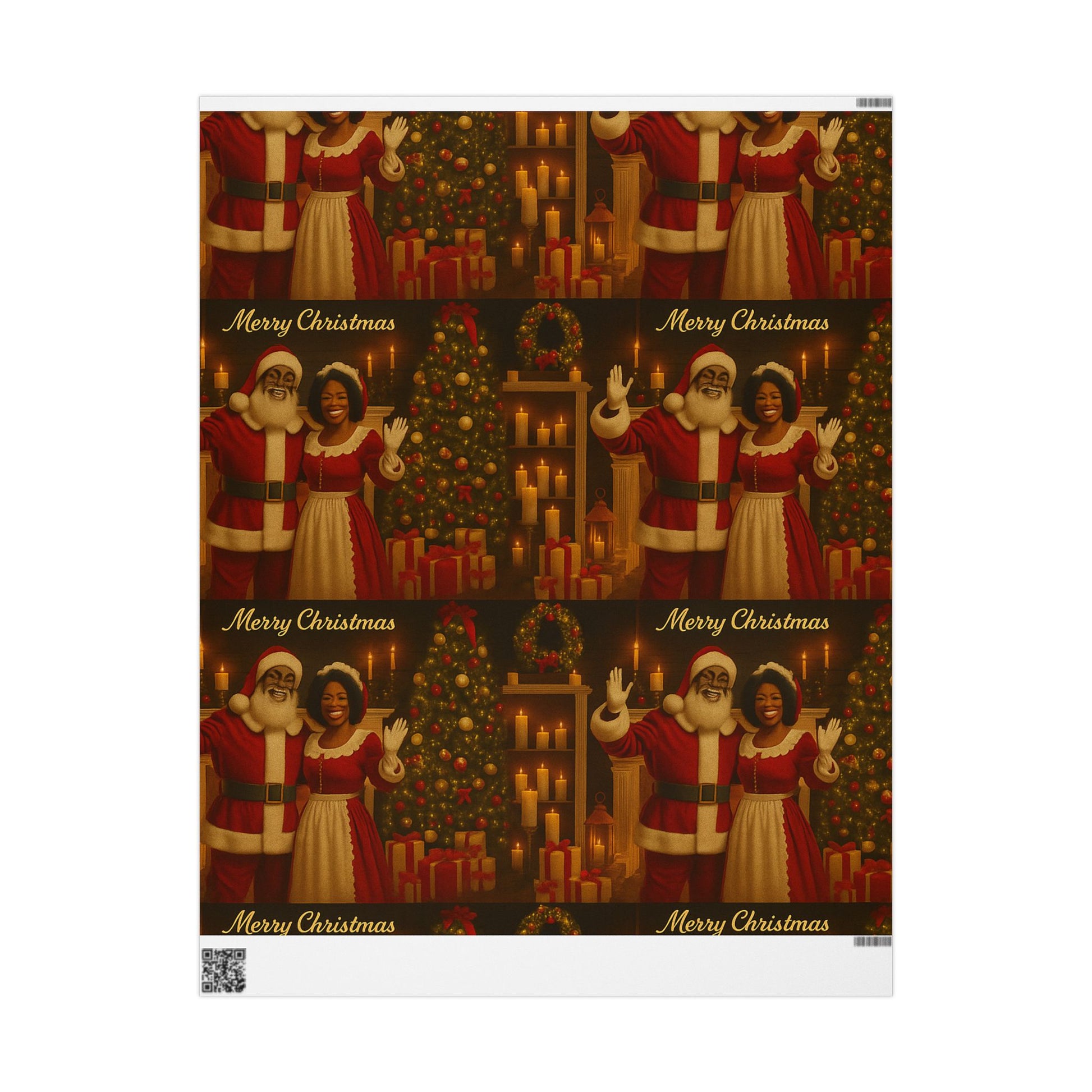 Vintage Santa & Mrs. Claus Merry Christmas Wrapping Paper