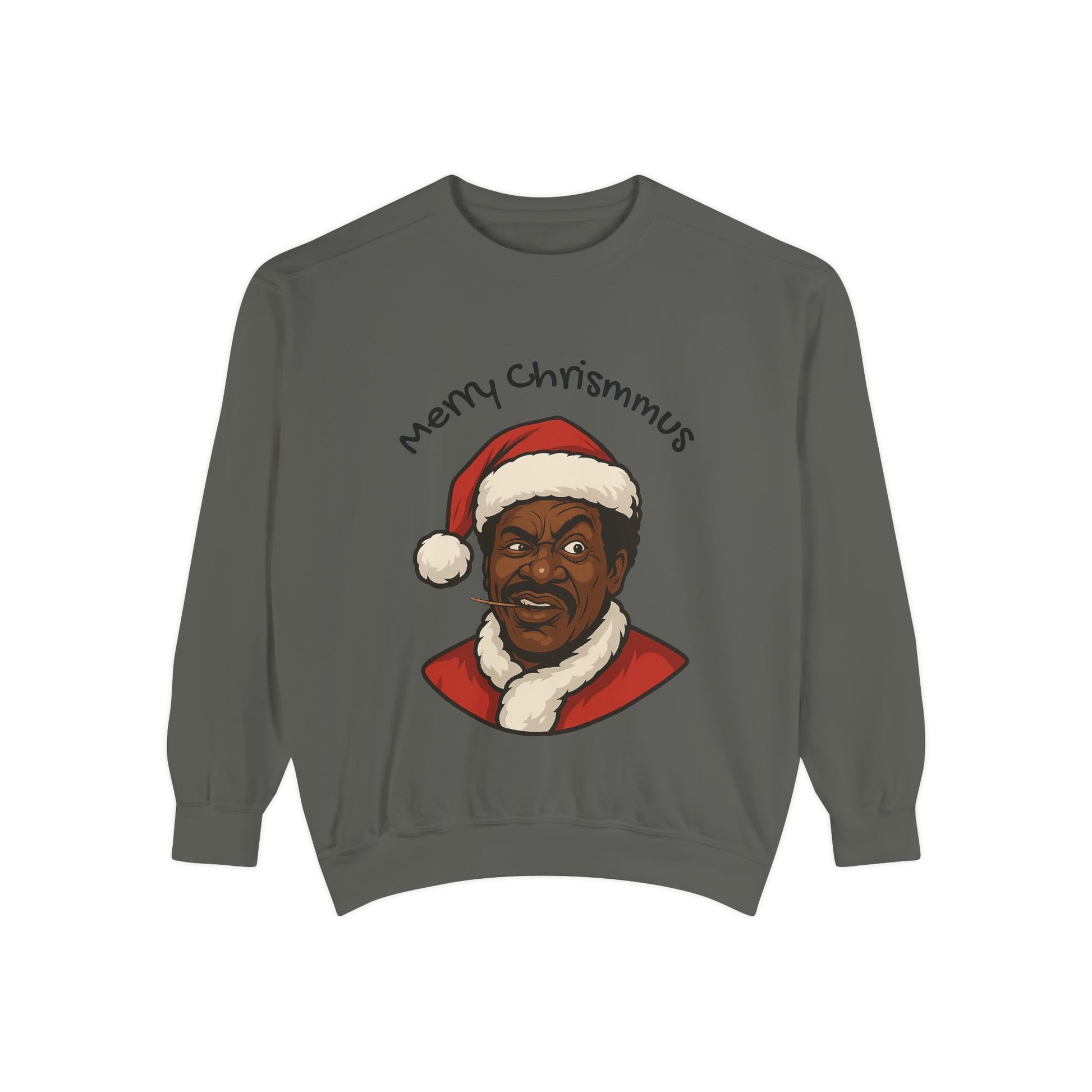 'Merry Christmus' Santa Portrait Holiday Crewneck